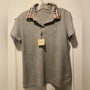 Burberry Womans classic polo. Grey, size Medium